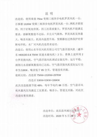 高邑縣鳳城污水處理廠感謝信 高邑縣鳳城污水處理廠感謝信